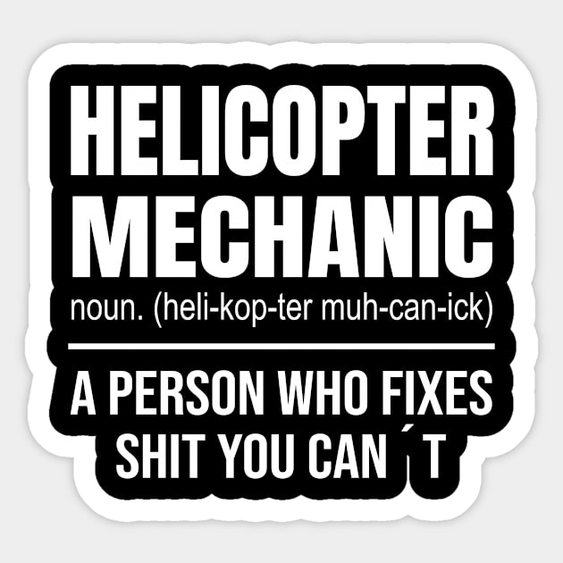 Helicopter Mechanic Definition Sticker by Tengelmaker